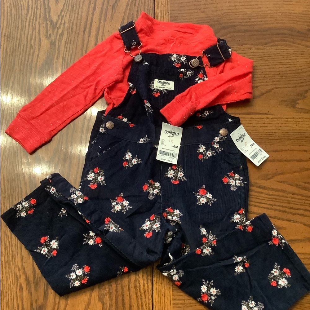 NWT Oshkosh overalls and onesie